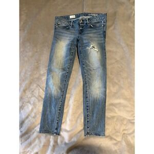 Gap 1960 Always Skinny Jeans Medium Wash Distressed Ripped Denim Womens 28R